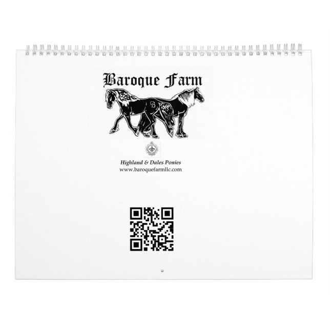Highland Pony Calendar 2023 Kalender (Baksida)