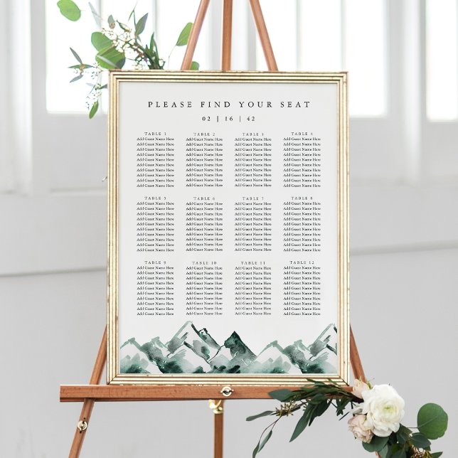 Highland Printable Mountain Wedding Seating Chart Poster (Skapare uppladdad)