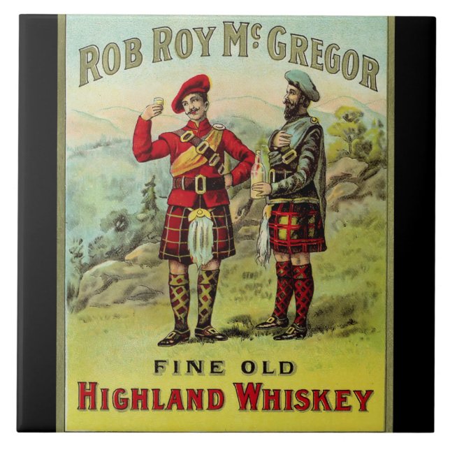 HIghland Scottish Whiskey Label Kakelplatta (Framsidan)