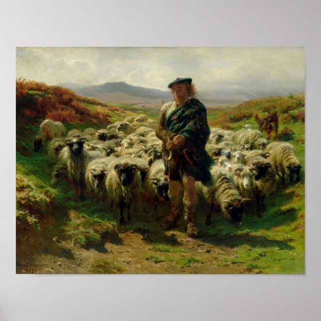 Highland Shepherd, 1859 Poster (Framsidan)