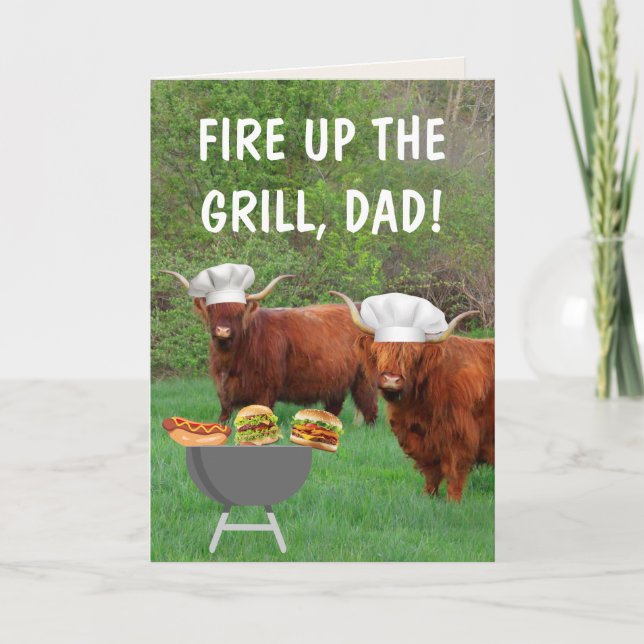 Highland Steer Grillfest Fars Dag Kort (Framsida)