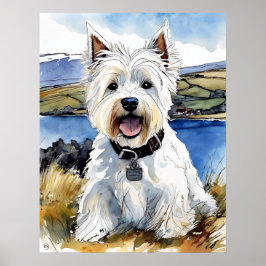 Highland Terrier - Hund Art Print Poster