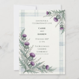 Highland Thistle & Mjuk Vattenfärg Tartan Inbjudningar
