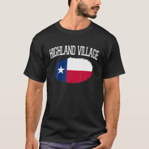 HIGHLAND VILLAGE TX TEXAS Vintage Flagga USA Sport T Shirt