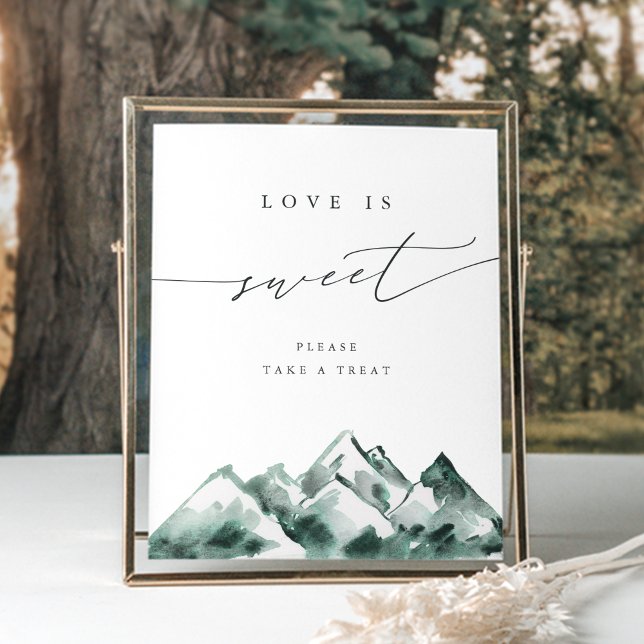 Highland | Watercolor Mountain Dessert Table Sign Poster (Skapare uppladdad)