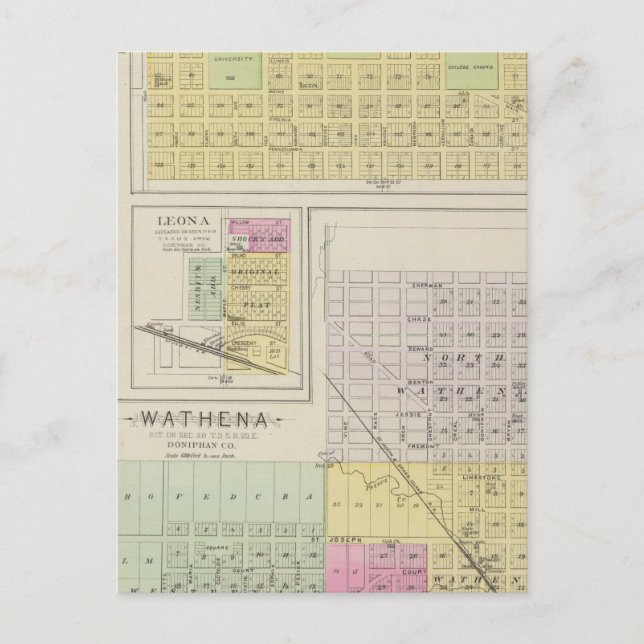 Highland, Wathena, Eagle Vår, Kansas Vykort (Framsida)