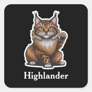 Highlander Fyrkantigt Klistermärke
