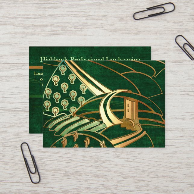 Highlands 1 Celtic LANDSCAPING TRÄD SERVICE Visitkort (Fram/Back In Situ)