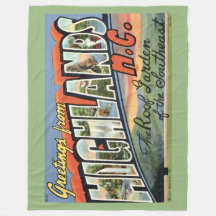 Highlands NC Retro Postcard Fleece Kastrull