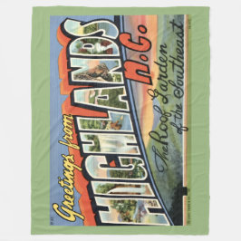 Highlands NC Retro Postcard Fleece Kastrull