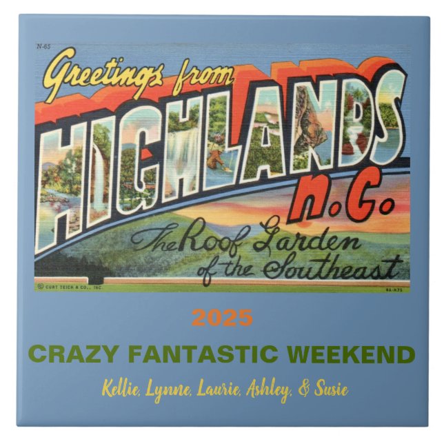 Highlands North Carolina Minne Kakelplatta (Framsidan)