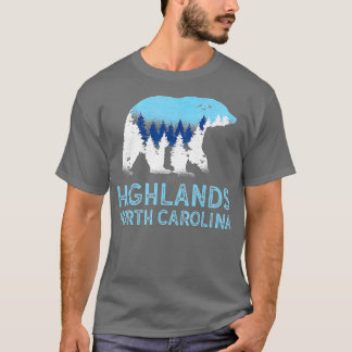 Highlands North Carolina NC Bear Blue Ridge Mounta T Shirt