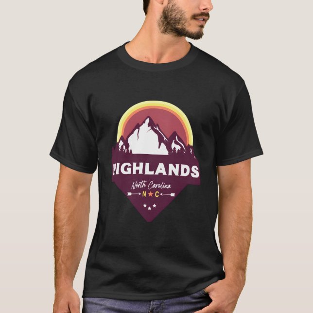 Highlands North Carolina Nc Blue Ridge Mountains T Shirt (Framsida)