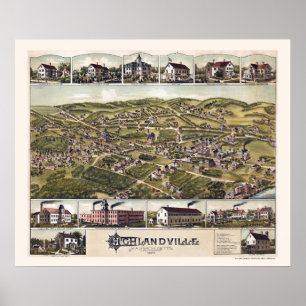 Highlandville, MORSA Panoramic Karta - 1887 Poster
