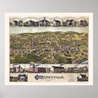 Highlandville, MORSA Panoramic Karta - 1887 Poster