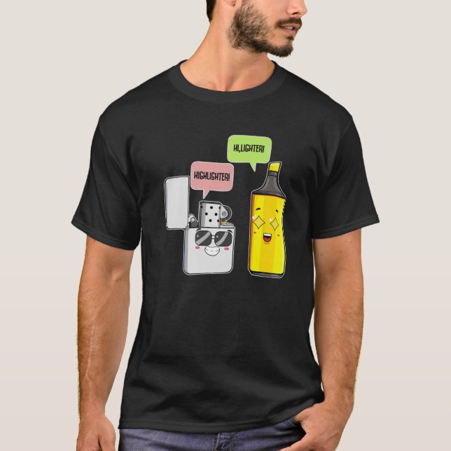 Highlighter Lighter Funny Students Teens Humor Sar T Shirt (Framsida)