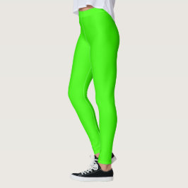 Highlighter Neon Grön Enfärgad Leggings