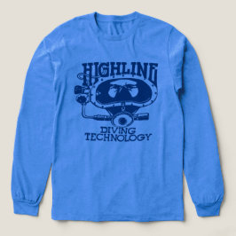 Highline Diving Tech Retro (Blå Logo) Långärmad T Shirt