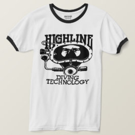 Highline Diving Tech Retro (Svart Logotyp) T Shirt