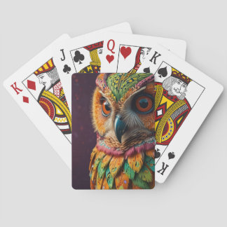 highly detailed owl with psychedelic patterns casinokort