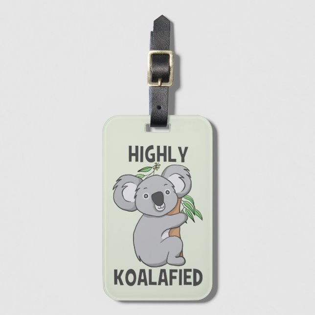 Highly Koalafied Koala Luggage Tag Bagagebricka (Framsida vertikal)