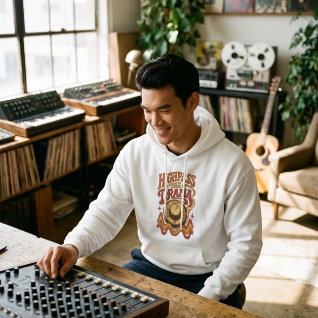 Highpass the Drama – Synth Nerd  Hoodie (Skapare uppladdad)
