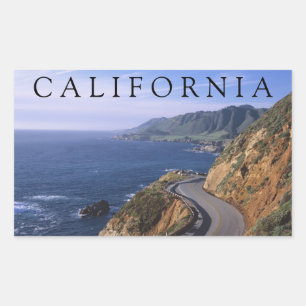 Highway 1 Carmel Kalifornien Rektangulärt Klistermärke