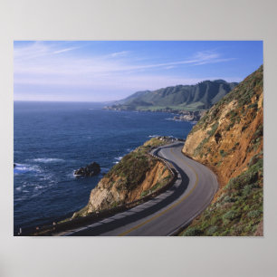 Highway 1 längs Kaliforniens kust nära Poster