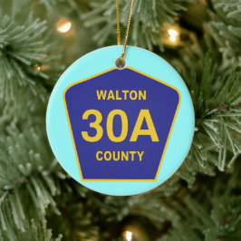 Highway 30A Walton County Florida Julgransprydnad Keramik