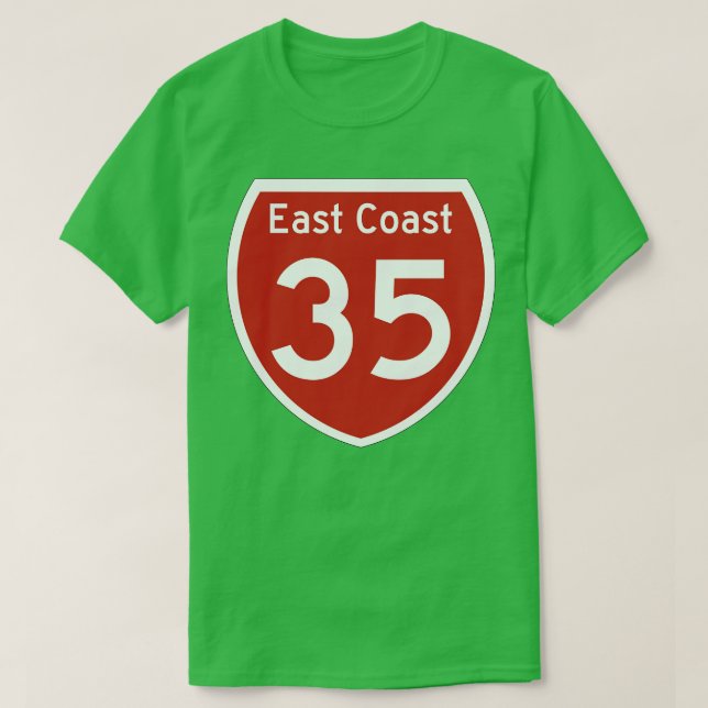 Highway 35 Öster Kusten Nya Zeeland T Shirt (Design framsida)