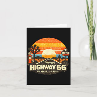 Highway 66 100 år 1926-2026 klassisk bil älskare kort