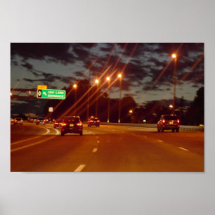 Highway på natten poster