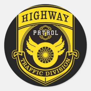 Highway Patrol Runt Klistermärke