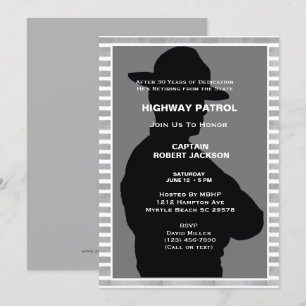 Highway Patrol Silhouette Pension Party Inbjudningar