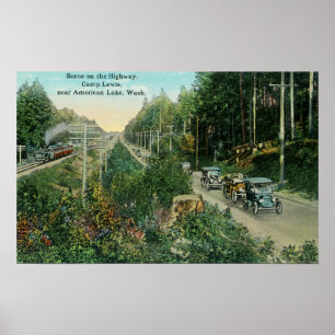 Highway Scene nära American Sjö Poster