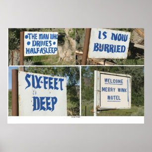 Highway Signs, Merry Wink Motel Poster