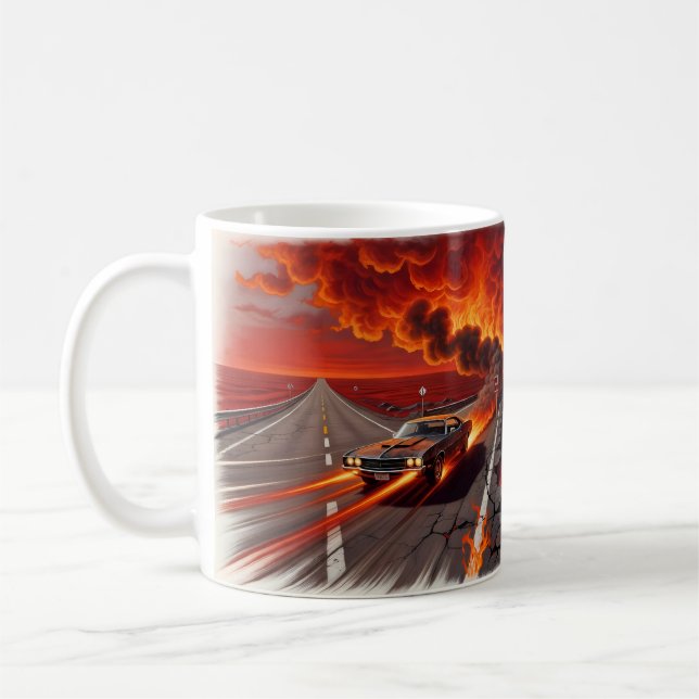 Highway to Hell Flames Rock Band Kaffemugge Kaffemugg (Vänster)