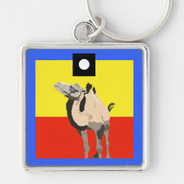 HiHo Square Fyrkantig Silverfärgad Nyckelring