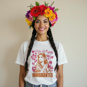 Hija De Inmigrantes Dotter till Blommigten Invandr T Shirt