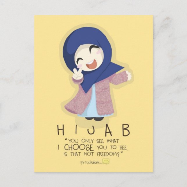 Hijab är Frihet Vykort (Framsida)