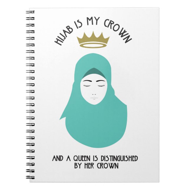 Hijab är min krona - AQUA Anteckningsbok Med Spiral (Framsidan)