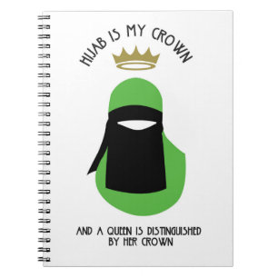 Hijab är min krona - FACELESS GRÖN NIQAB Anteckningsbok Med Spiral