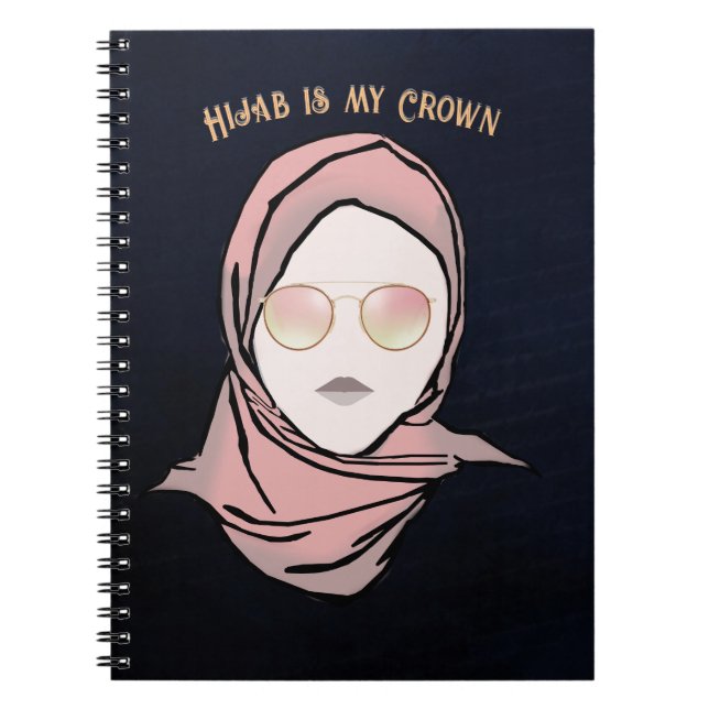 Hijab är min Krona Illustration | Bakgrund för flo Anteckningsbok (Framsidan)