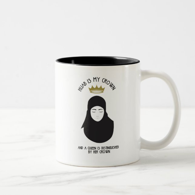Hijab är min krona - SVART kaffemugg (Höger)