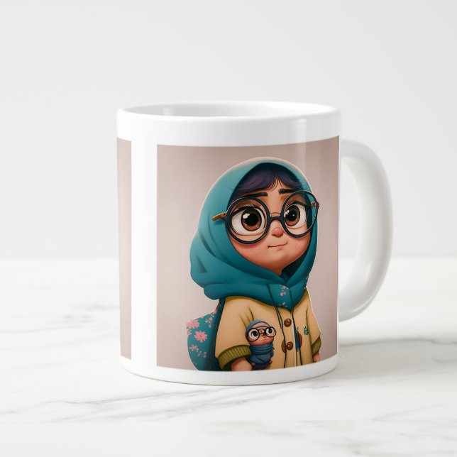 Hijab Girl Jumbo Mugg (Framsida höger)