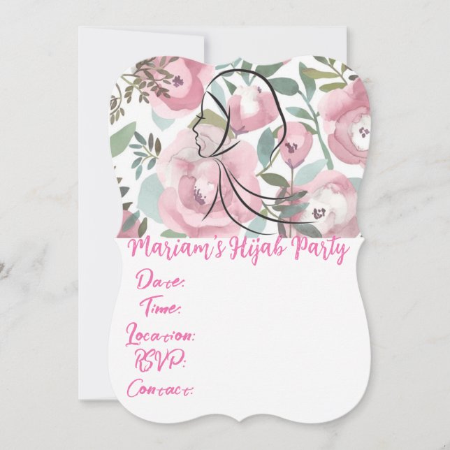 Hijab Party Inbjudningar (Framsida)