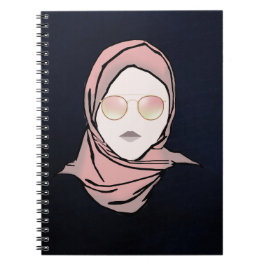 Hijab Pride | Hijabi-illustration av marin bakgrun Anteckningsbok