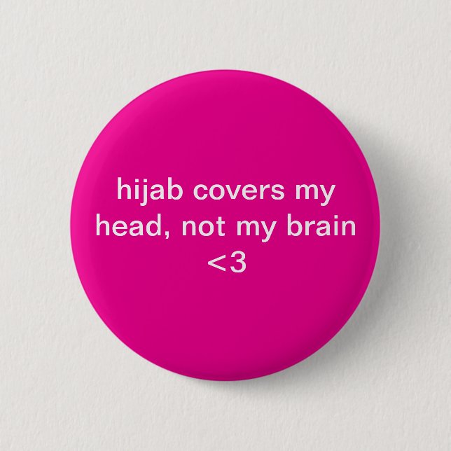 Hijab täcker mitt huvud, inte mitt hjärna - Starka Knapp (Framsida)