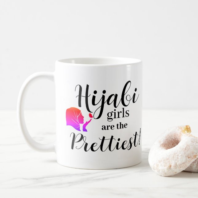 Hijabi-flickor muslim tonåringar kaffemugg (Med munk)
