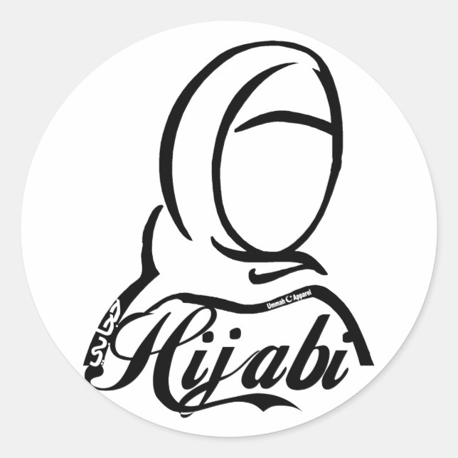Hijabi Runt Klistermärke (Framsida)